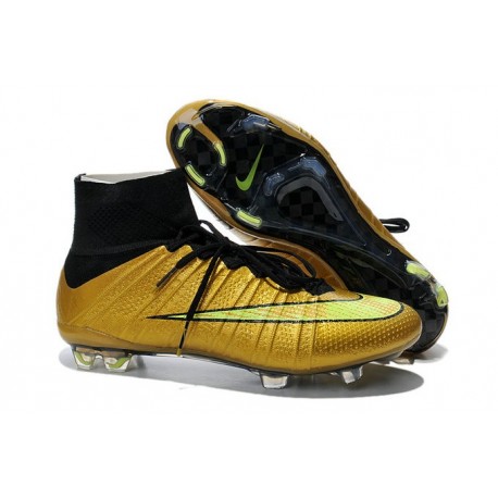 2015 Scarpe calcio Nike Mercurial Superfly FG - Uomo - Oro Volt Nero