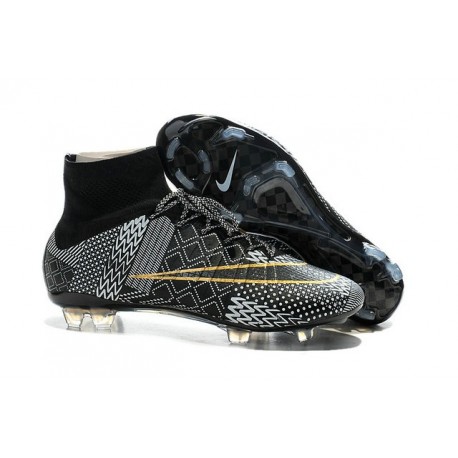 2015 Scarpe calcio Nike Mercurial Superfly FG - Uomo - BHM Black History Month Nero Bianco