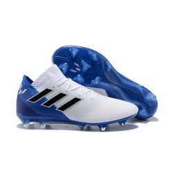 Scarpe Da Calcio Uomo - Adidas Nemeziz Messi 18.1 FG Bianco Blu
