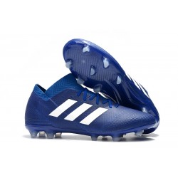 Scarpe Da Calcio Uomo - Adidas Nemeziz Messi 18.1 FG Blu Bianco