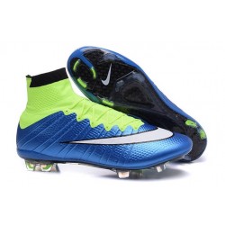 Scarpa da calcio per terreni duri Nike Mercurial Superfly - Blu Verde Nero Bianco