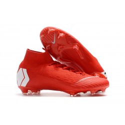 Nuovo Tacchetti da Calcio Nike Mercurial Superfly VI 360 Elite FG Rosso Bianco