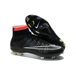 Nuove Scarpe calcio Nike Mercurial Superfly FG - Nero Bianco Punch Volt