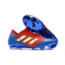 Scarpe Da Calcio Uomo - Adidas Nemeziz Messi 18.1 FG Rosso Blu Argento
