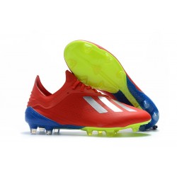 Nuovo Scarpe Da Calcio adidas X 18.1 FG Argento Rosso