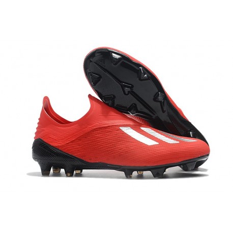 Nuovo Scarpe Da Calcio adidas X 18 FG Argento Rosso Nero