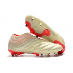 Nuovo Tacchetti da Calcio Adidas Copa 19+ FG Biancastro Rosso Solare