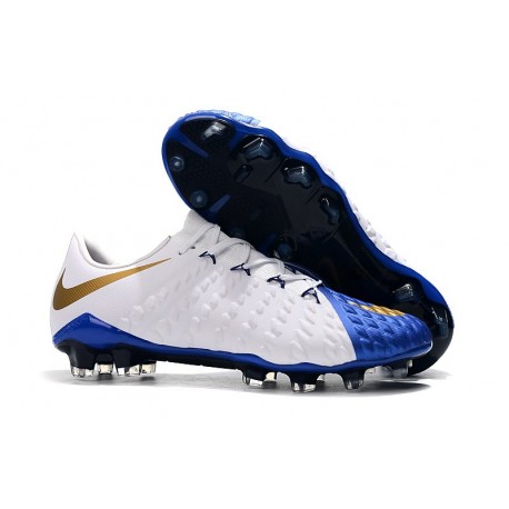 Nike Calcio Hypervenom Phantom III FG Oro Bianco Blu