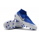 Scarpe Per Gli Uomini Nike Phantom Vision Elite DF FG Blu Bianco Argento