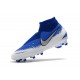 Scarpe Per Gli Uomini Nike Phantom Vision Elite DF FG Blu Bianco Argento